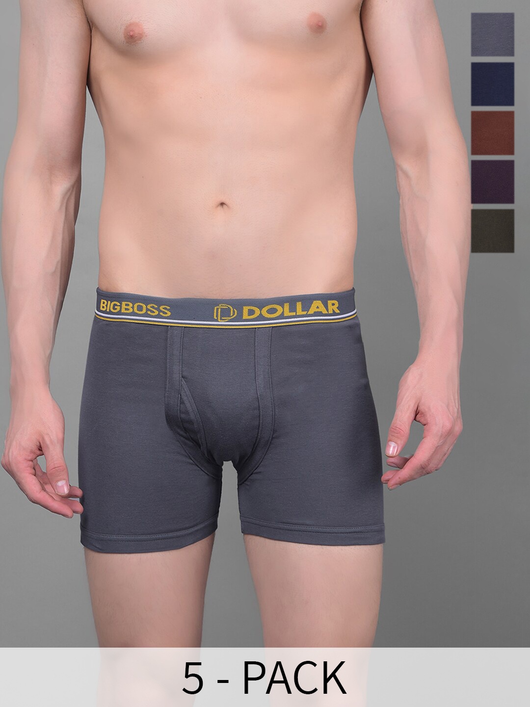 

Dollar Bigboss Pack Of 5 Assorted Cotton Trunks- MBTR-07-RIBRSD-PO5-CO1-S24