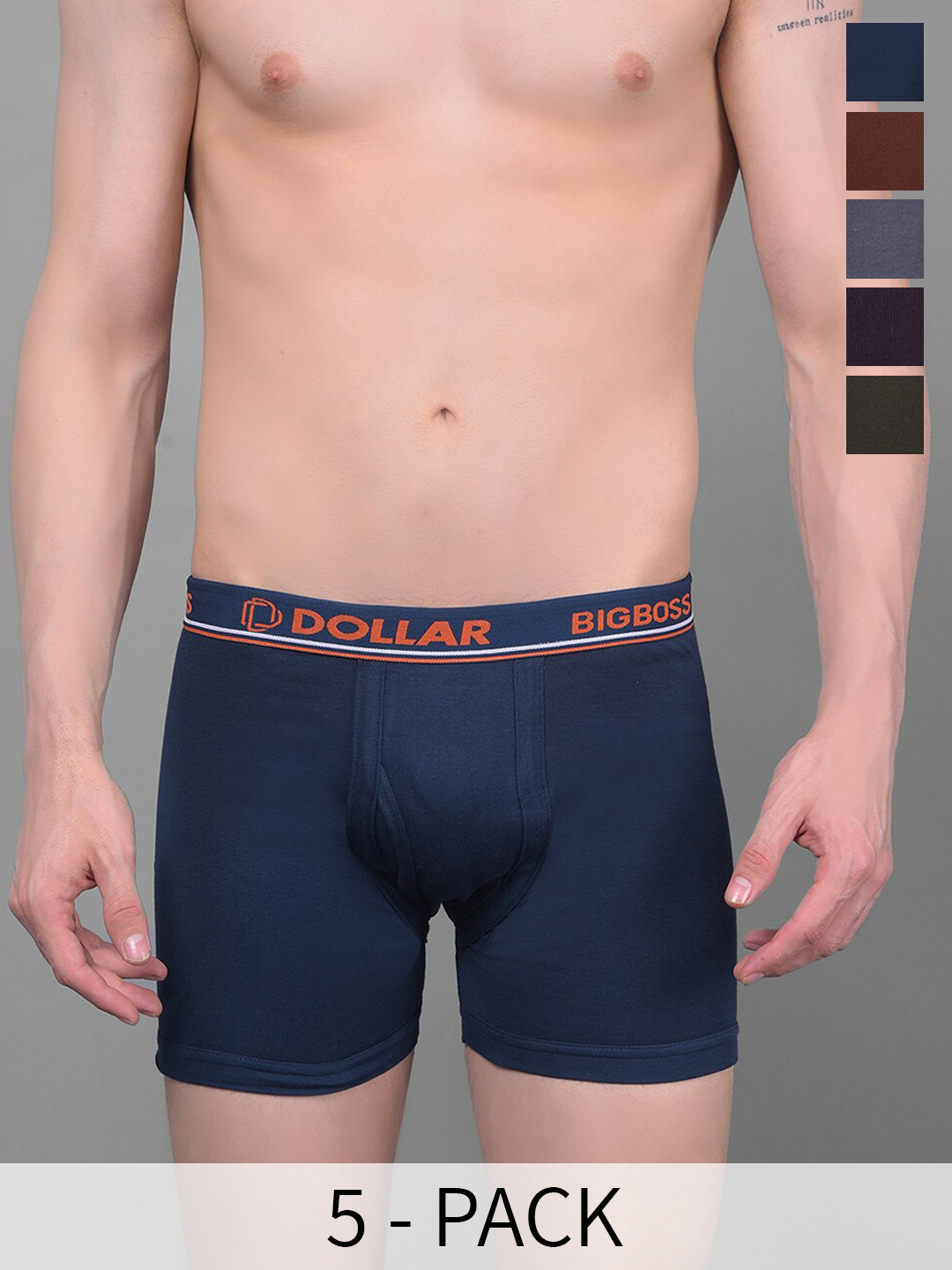 

Dollar Bigboss Pack Of 5 Assorted Combed Cotton Knitted Trunks MBTR-07-RIBRSD-PO5-CO2-S24