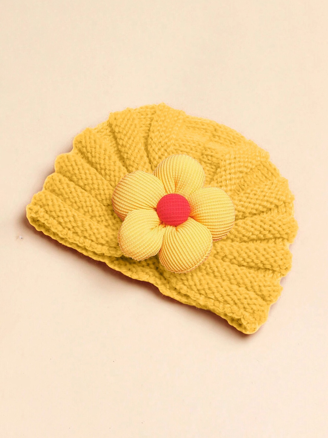 

SYGA Infants Self Design Cotton Wool Beanie, Yellow