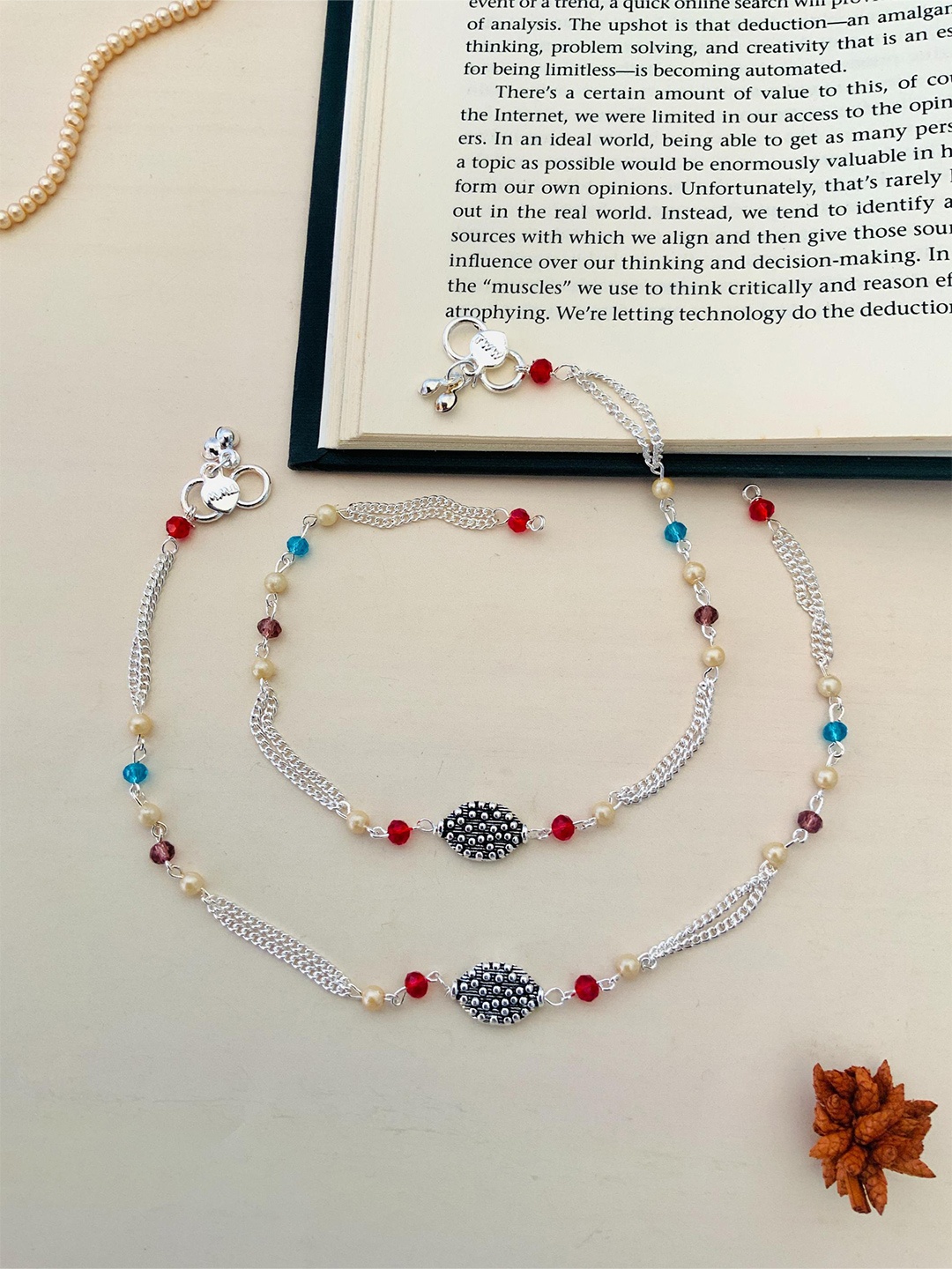 

ABDESIGNS Silver-Plated Beaded Anklets