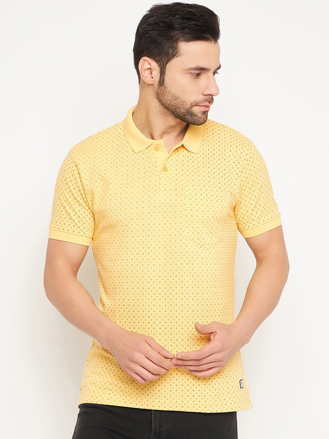 

NEVA Polo Collar Cotton T-shirt, Yellow