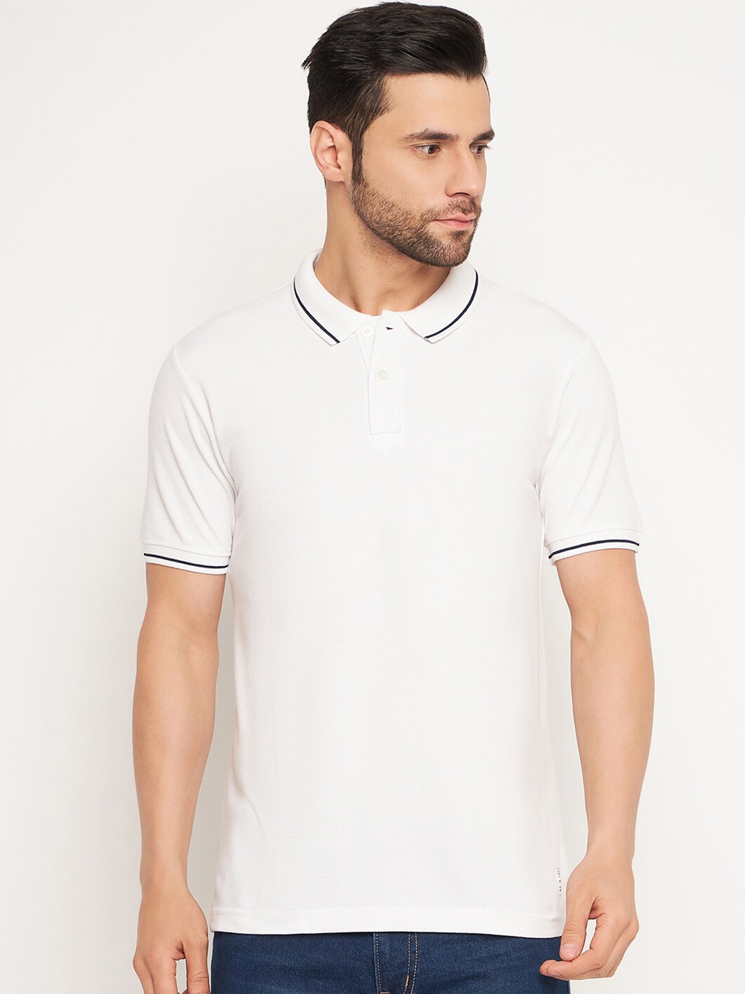 

NEVA Polo Collar Cotton T-shirt, White