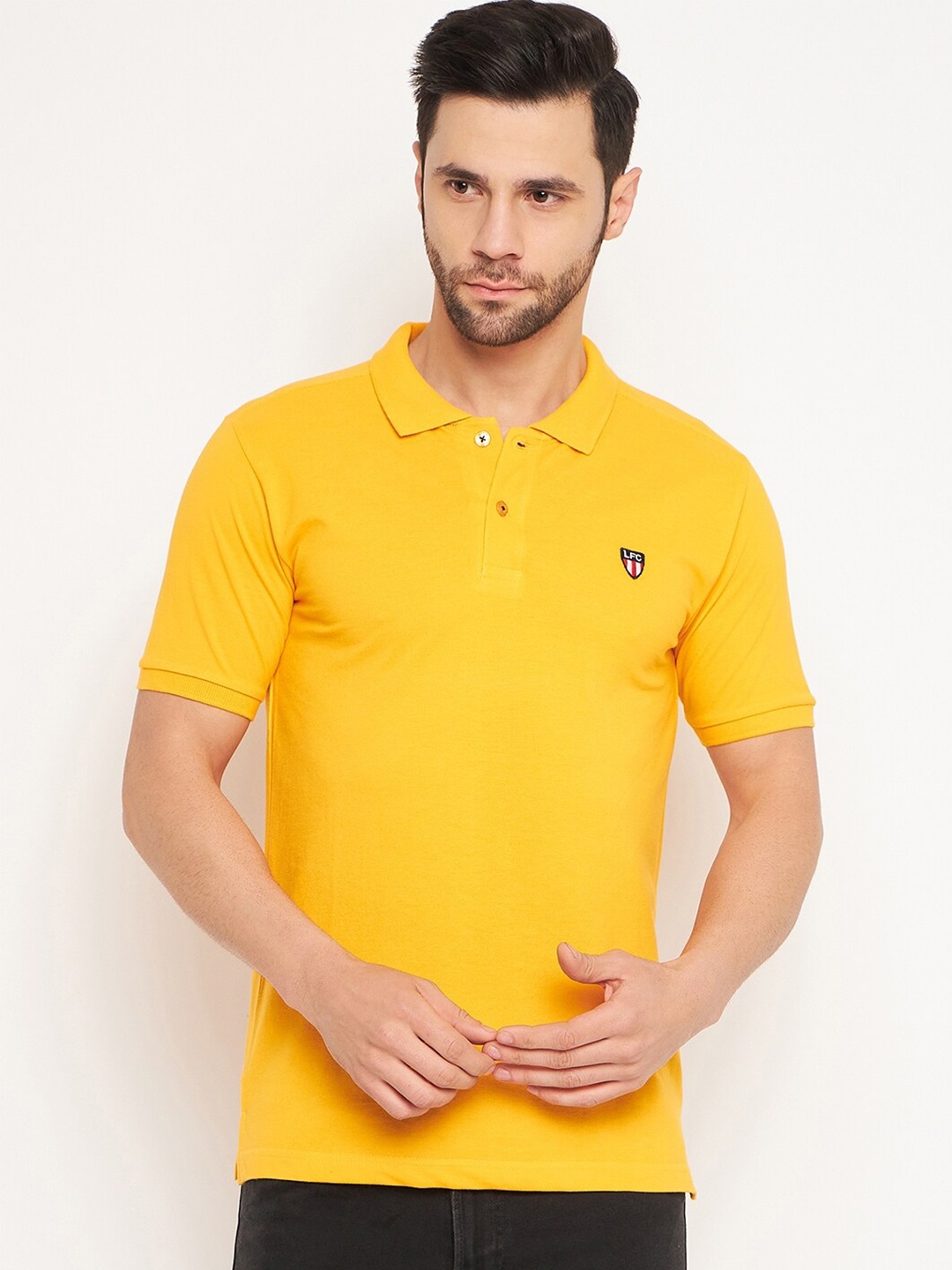 

NEVA Polo Collar Cotton T-shirt, Yellow