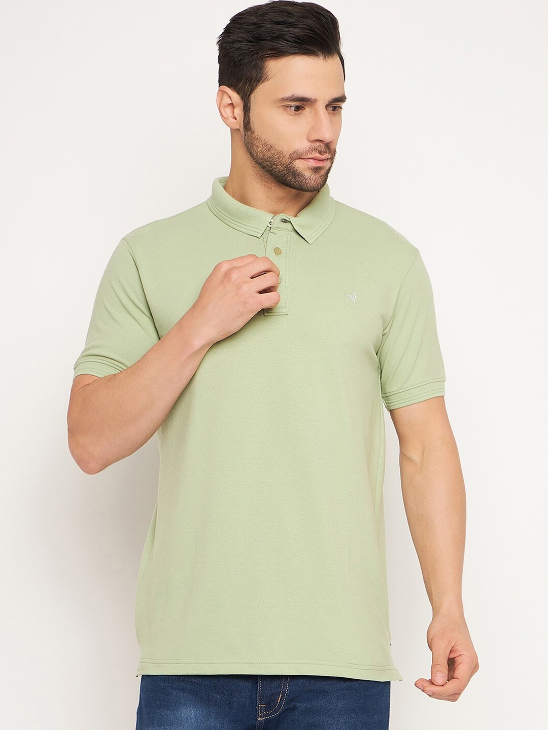 

NEVA Polo Collar Cotton T-shirt, Green