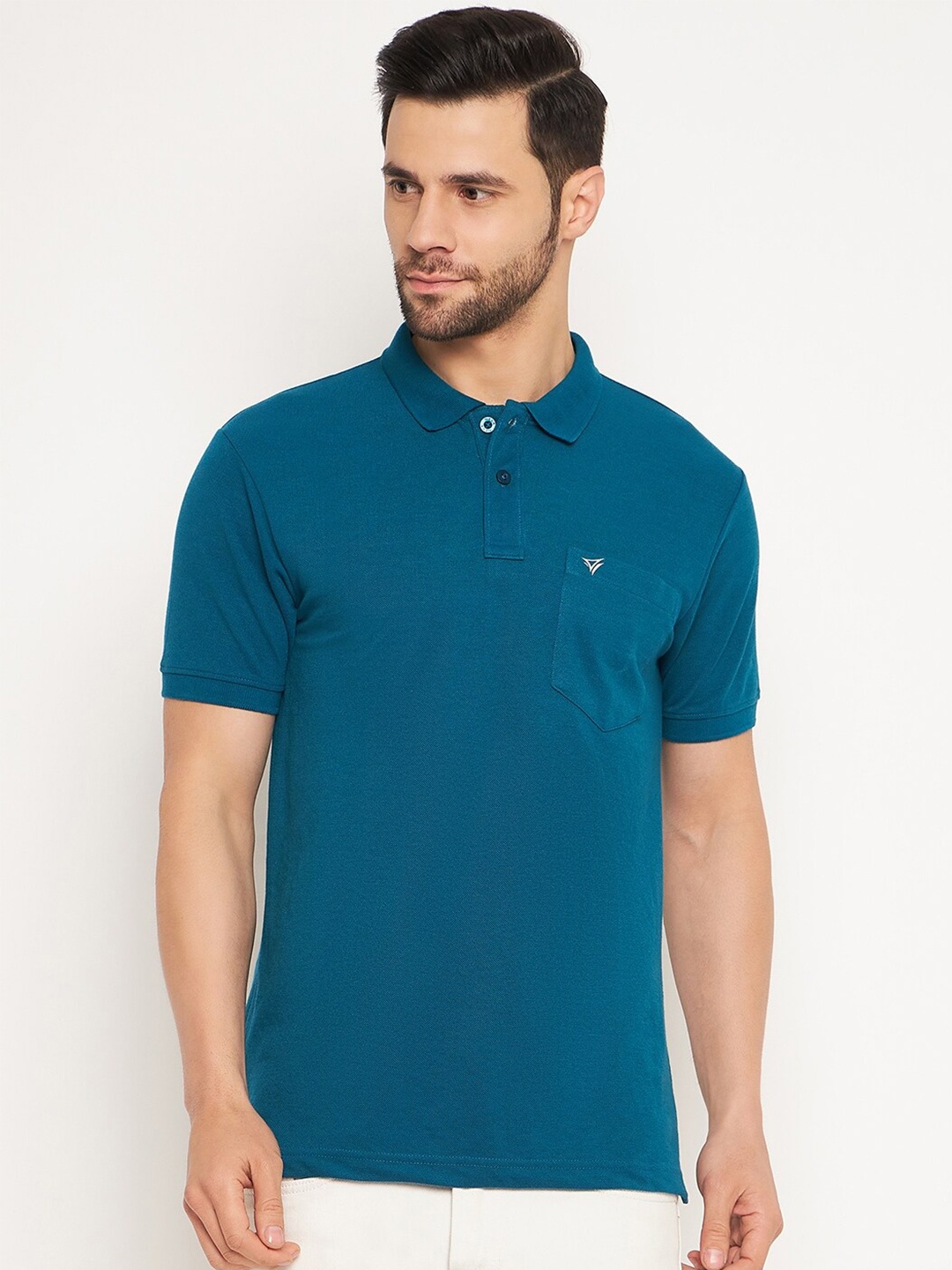 

NEVA Polo Collar Short Sleeves Cotton Regular Fit T-shirt, Teal