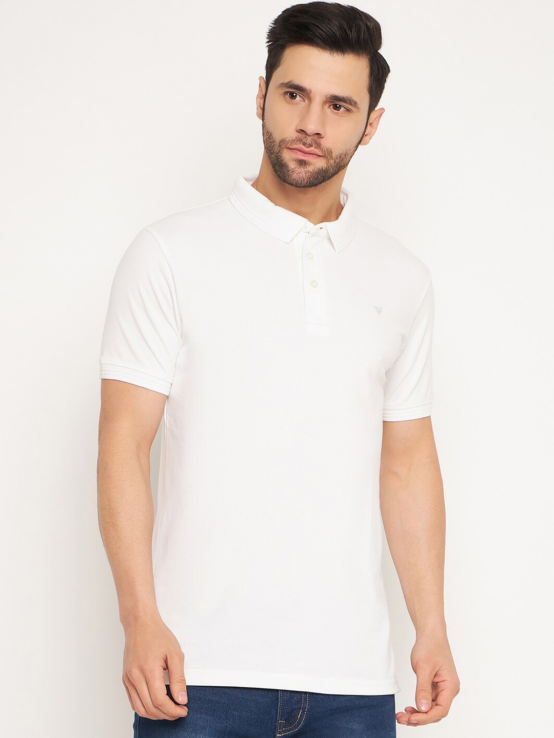 

NEVA Polo Collar Cotton T-shirt, White