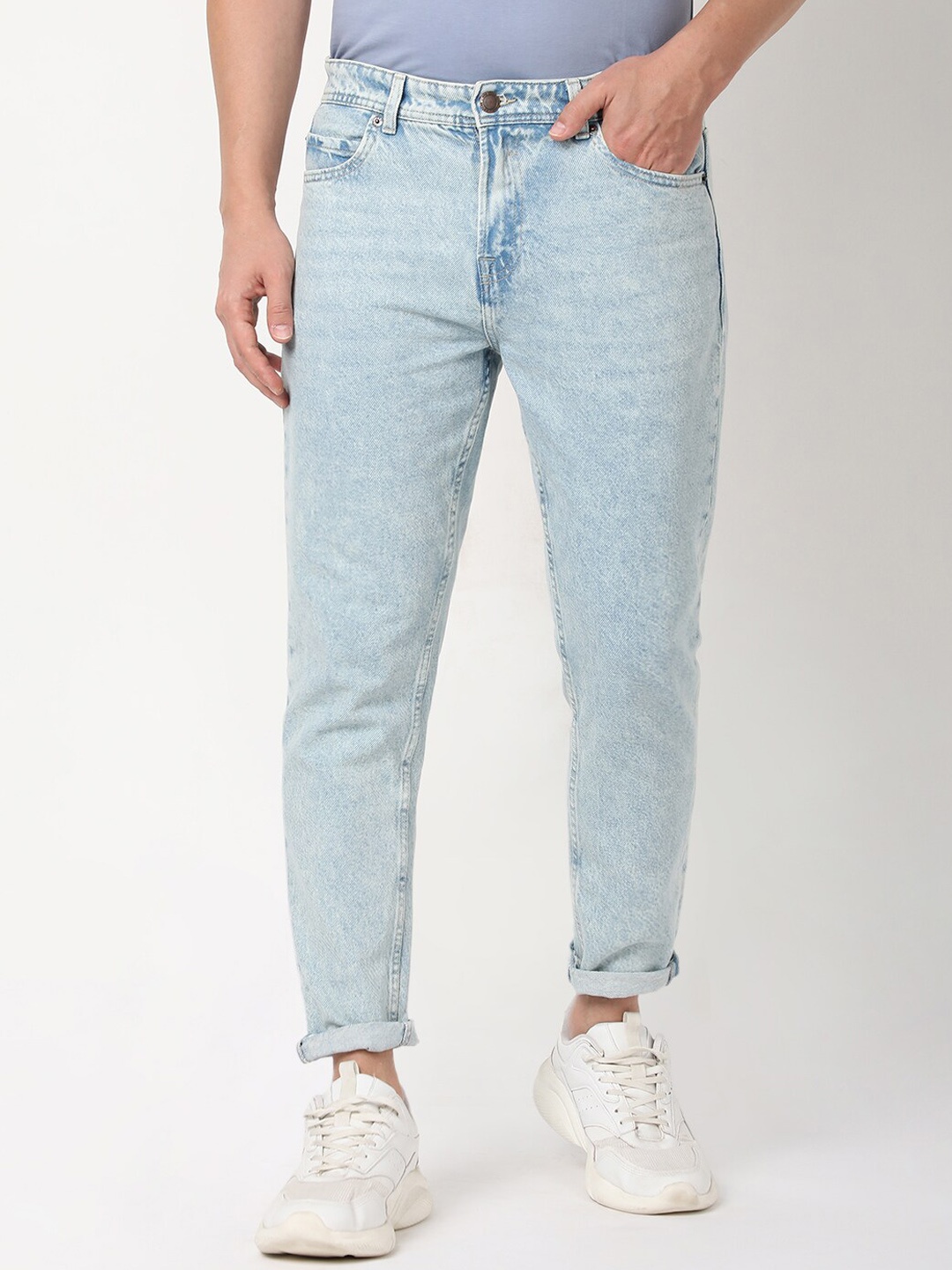 

R&B Men Slim Fit Clean Look Cotton Jeans, Blue