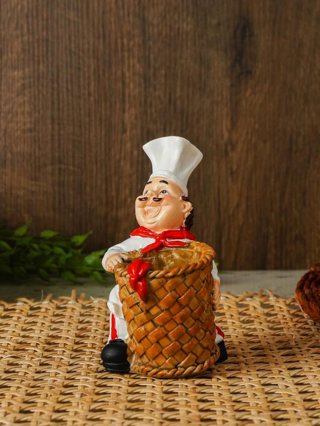 

The Decor Mart Yellow & White Ceramic Chef Toothpick Holder