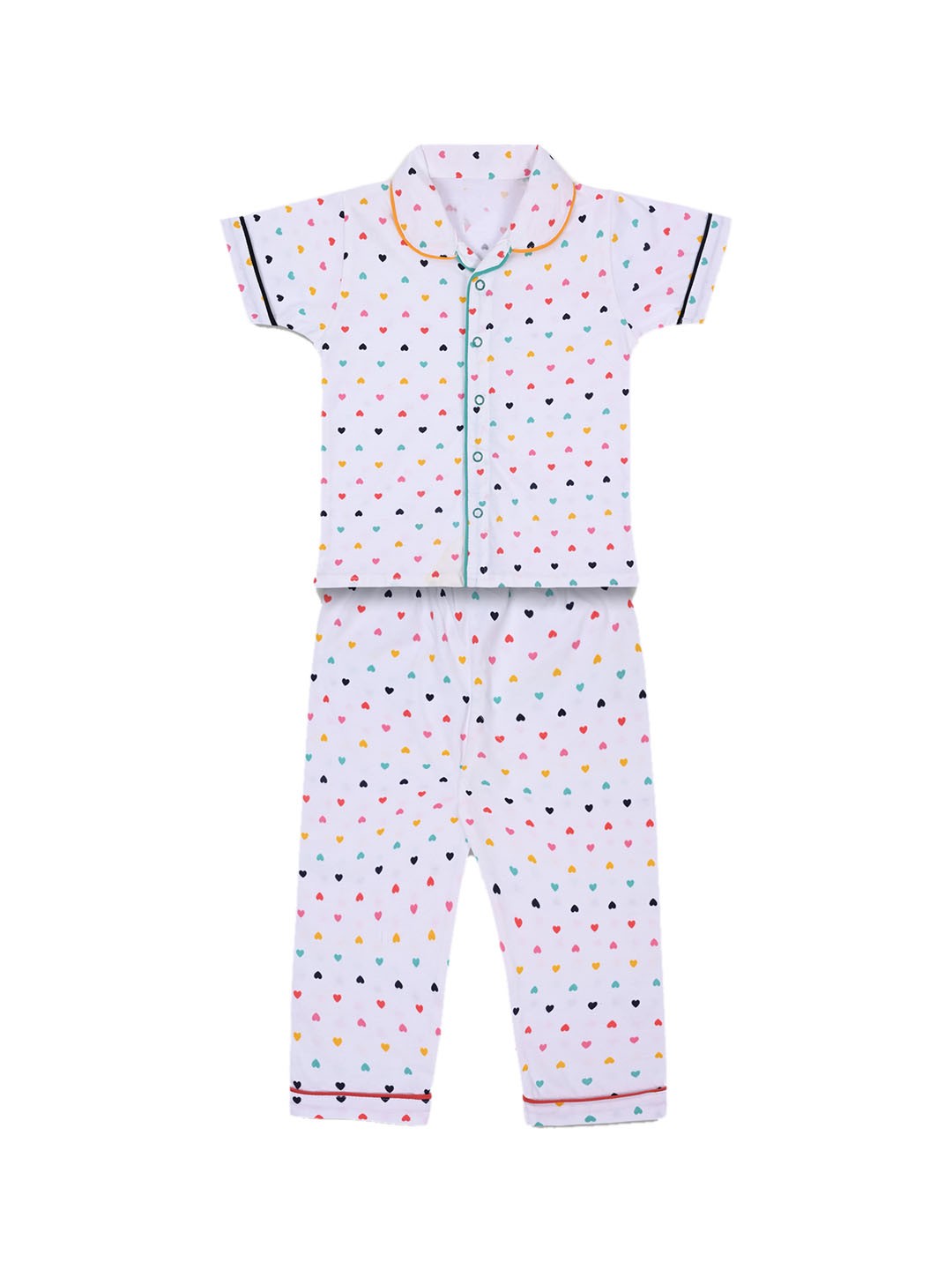 

Wish Karo Boys Printed Cotton Night suit, White