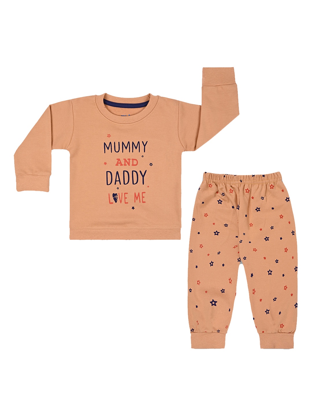 

Wish Karo Kids Printed Cotton T-shirt With Pyjamas, Brown