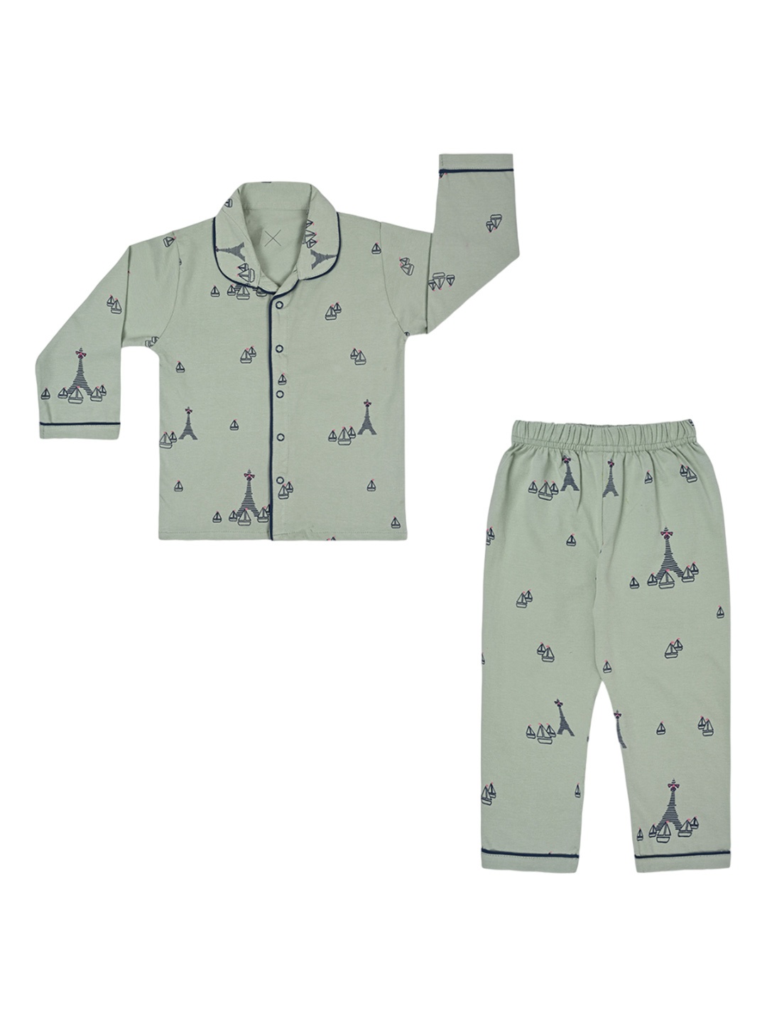

Wish Karo Boys Printed Night suit, Green