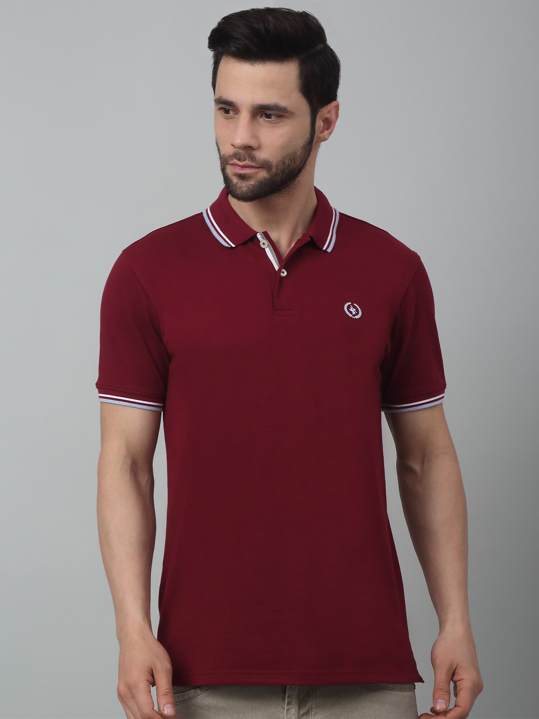 

Cantabil Polo Collar Cotton T-shirt, Maroon