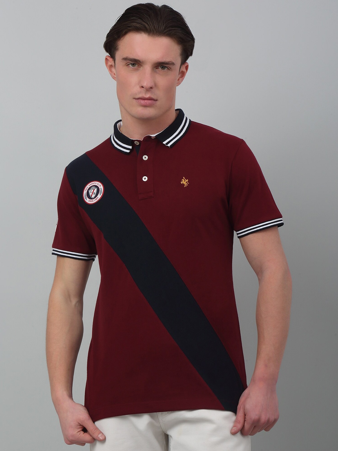 

Cantabil Polo Collar Half Sleeves Cotton T-Shirt, Maroon