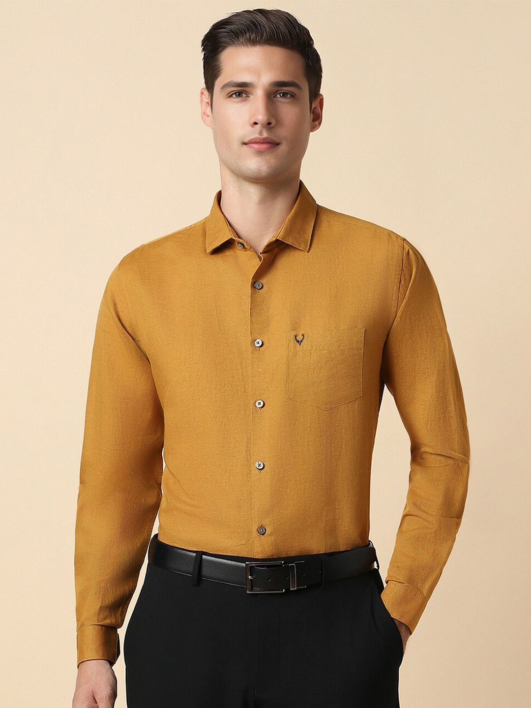 

Allen Solly Slim Fit Spread Collar Formal Shirt, Yellow