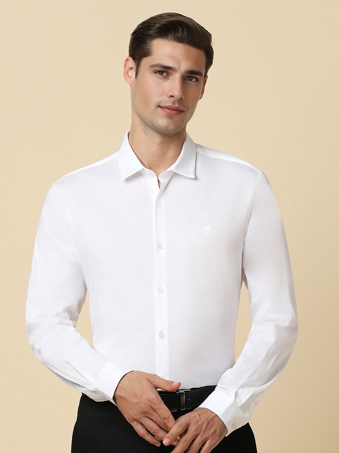 

Allen Solly Slim Fit Opaque Pure Cotton Formal Shirt, White