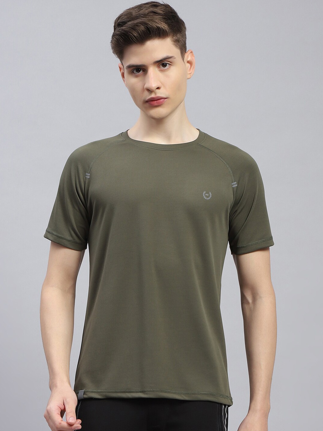 

Monte Carlo Round Neck Cotton Regular Fit T-shirt, Olive