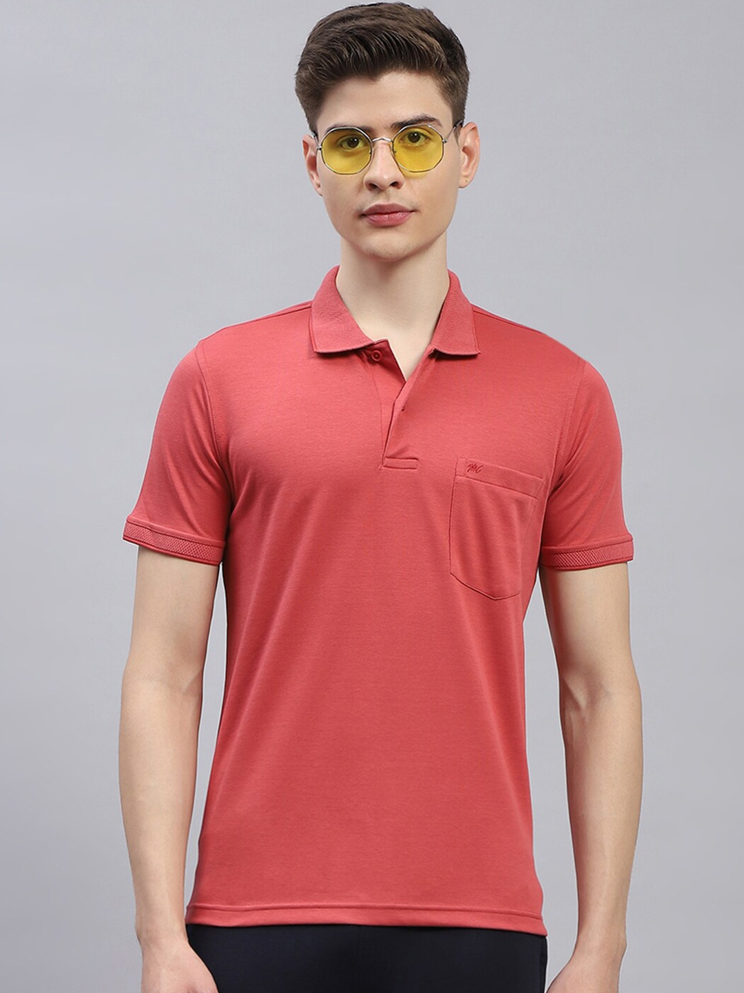

Monte Carlo Polo Collar Short Sleeves T-shirt, Red