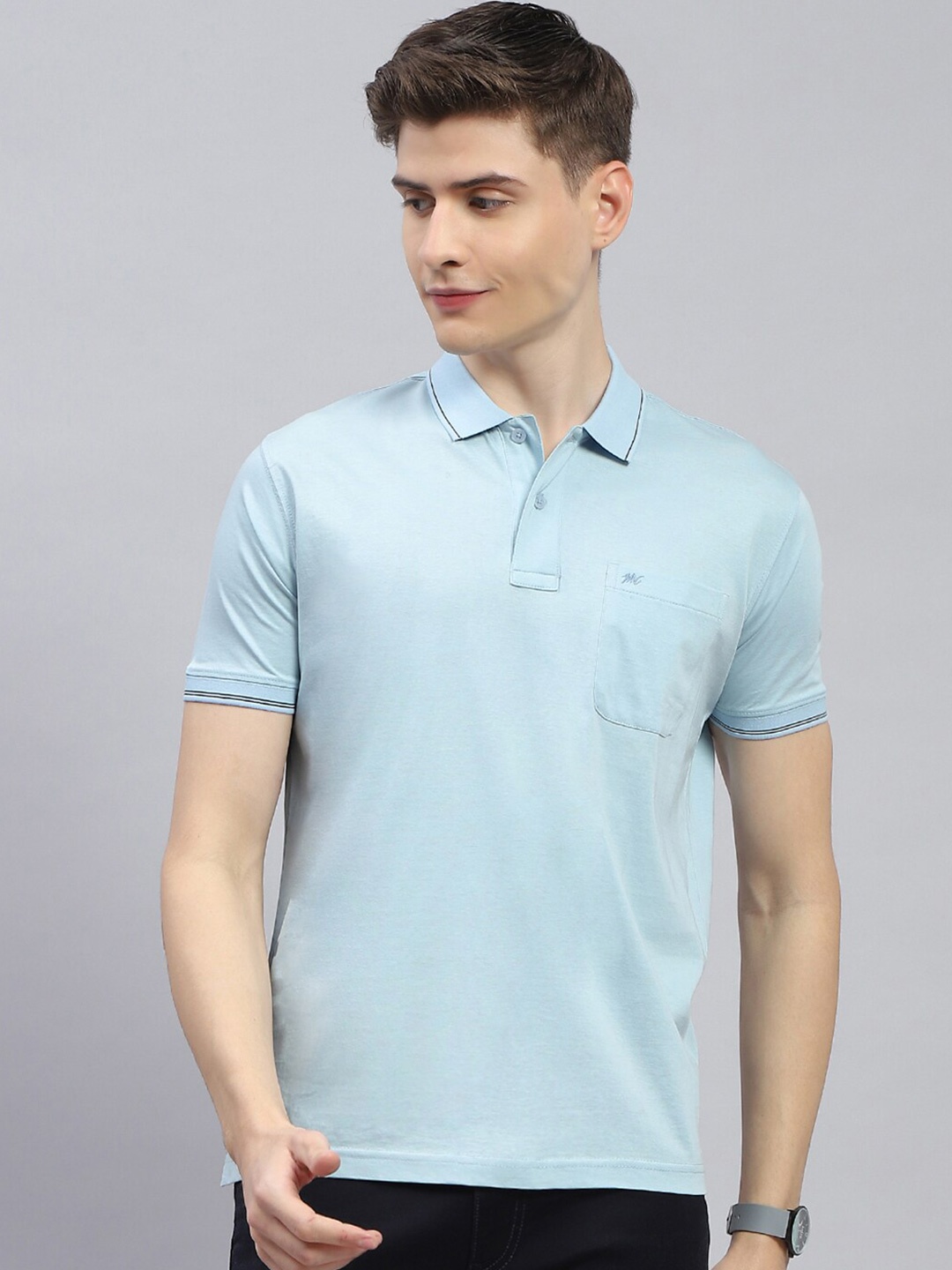 

Monte Carlo Polo Collar Short Sleeves T-shirt, Blue