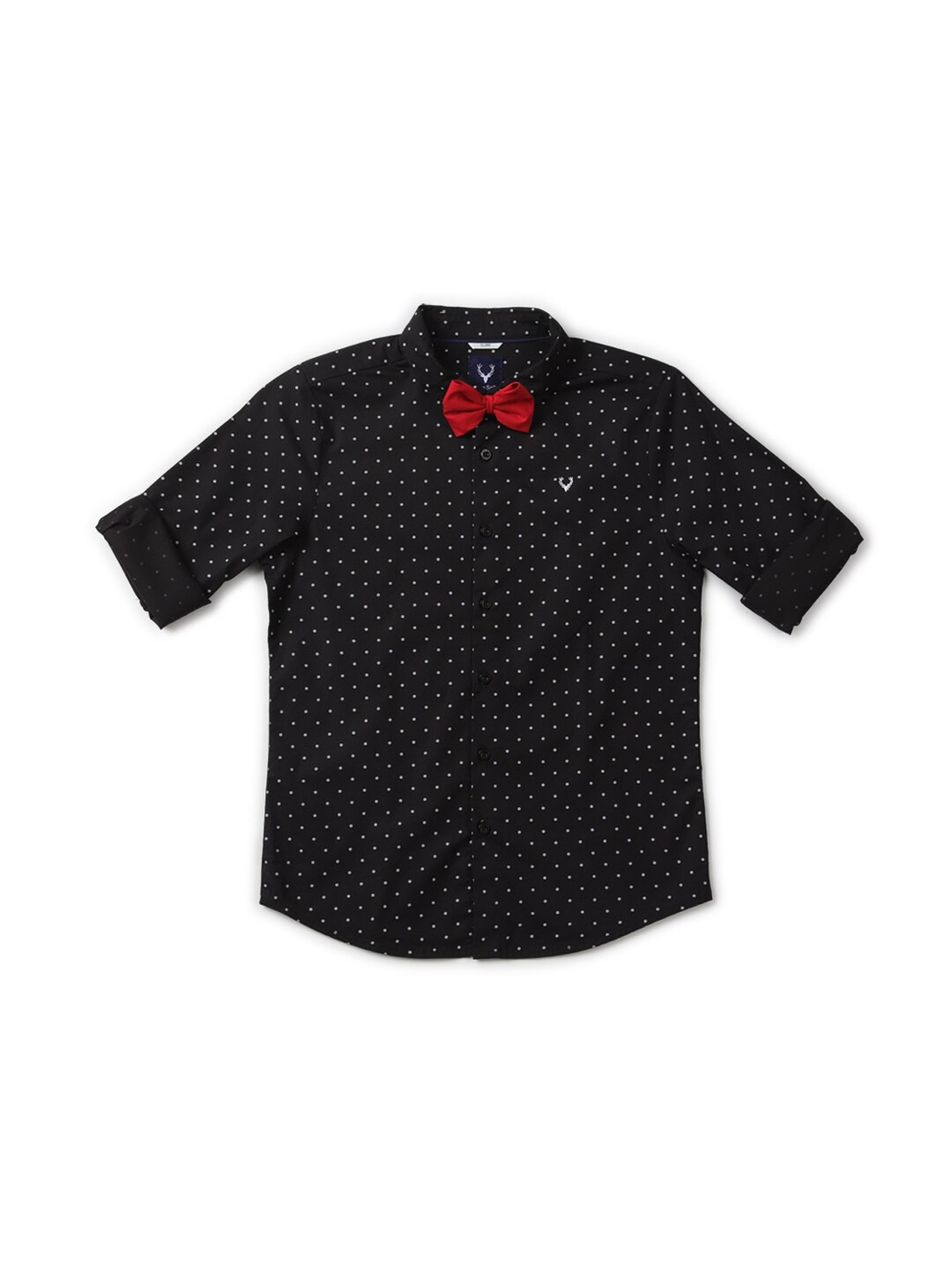 

Allen Solly Junior Boys Slim Fit Micro Ditsy Printed Cotton Shirt, Black