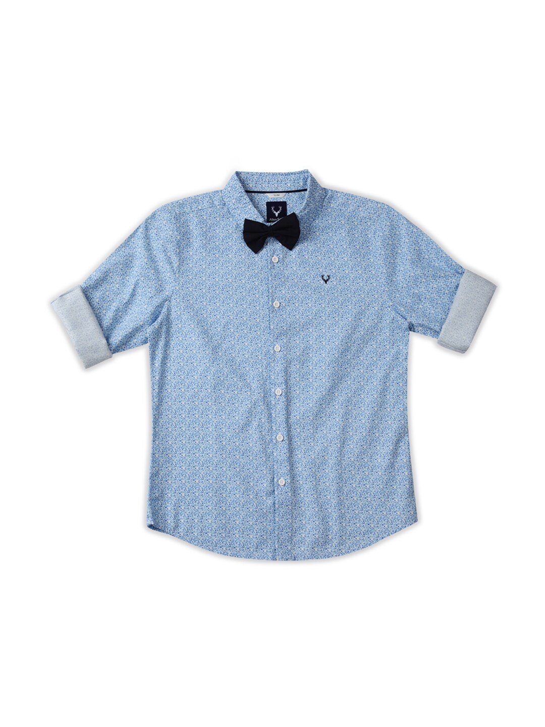 

Allen Solly Junior Boys Slim Fit Geometric Printed Cotton Shirt, Blue