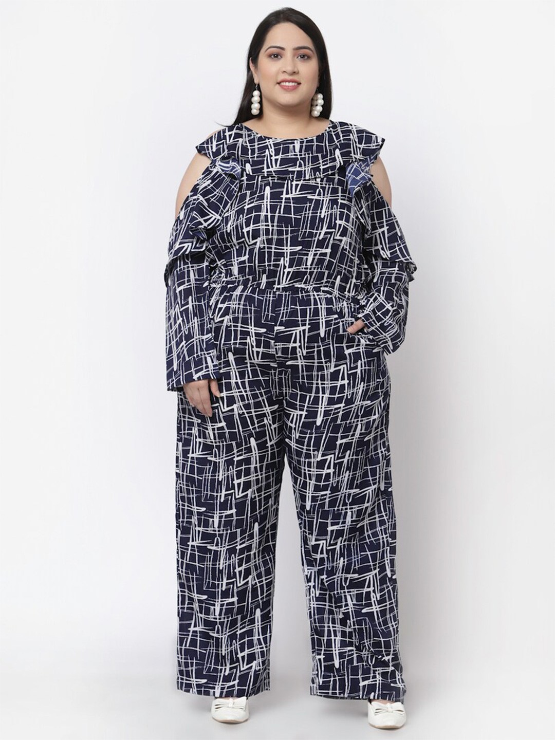 

Flambeur Printed Basic Jumpsuit, Blue
