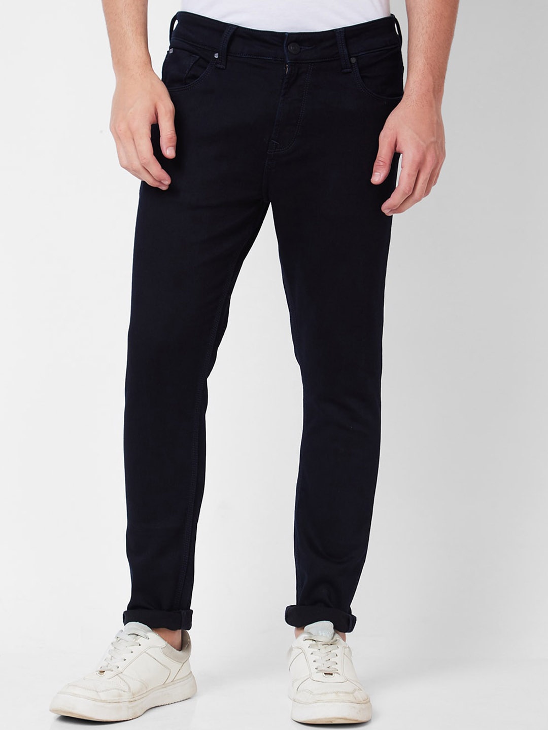

SPYKAR Men Mid Rise Slim Fit Clean Look Cotton Jeans, Blue