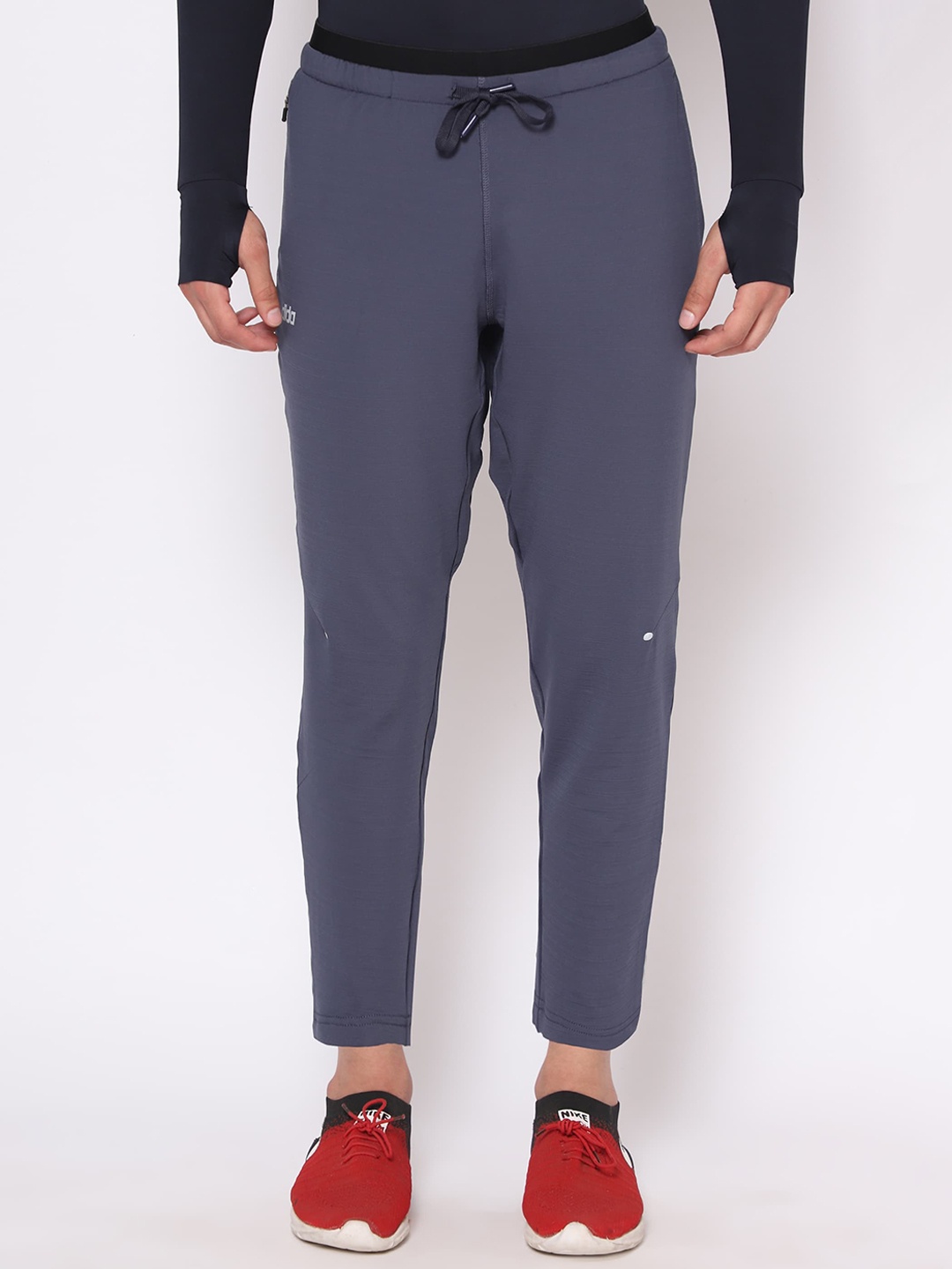 

DIDA Men Mid-Rise Dry-Fit Track Pants, Grey