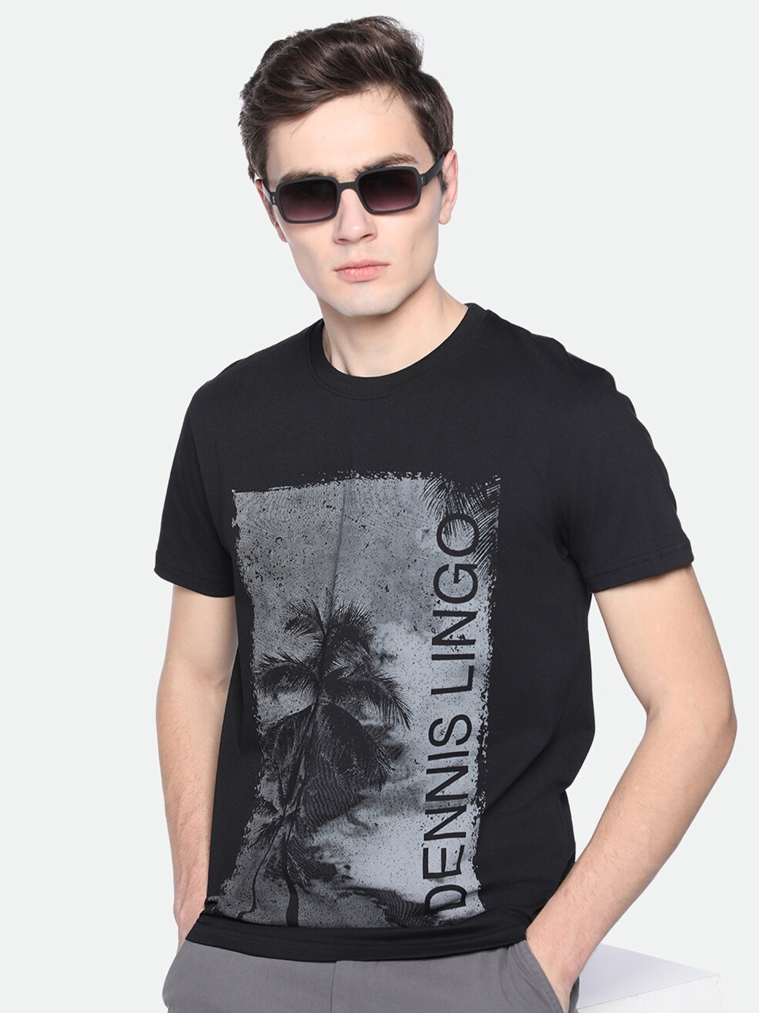 

Dennis Lingo Graphic Printed Cotton T-Shirt, Black