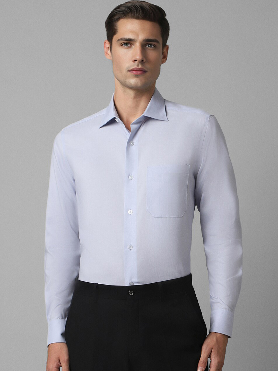 

Louis Philippe Classic Self Design Textured Opaque Formal Shirt, Blue