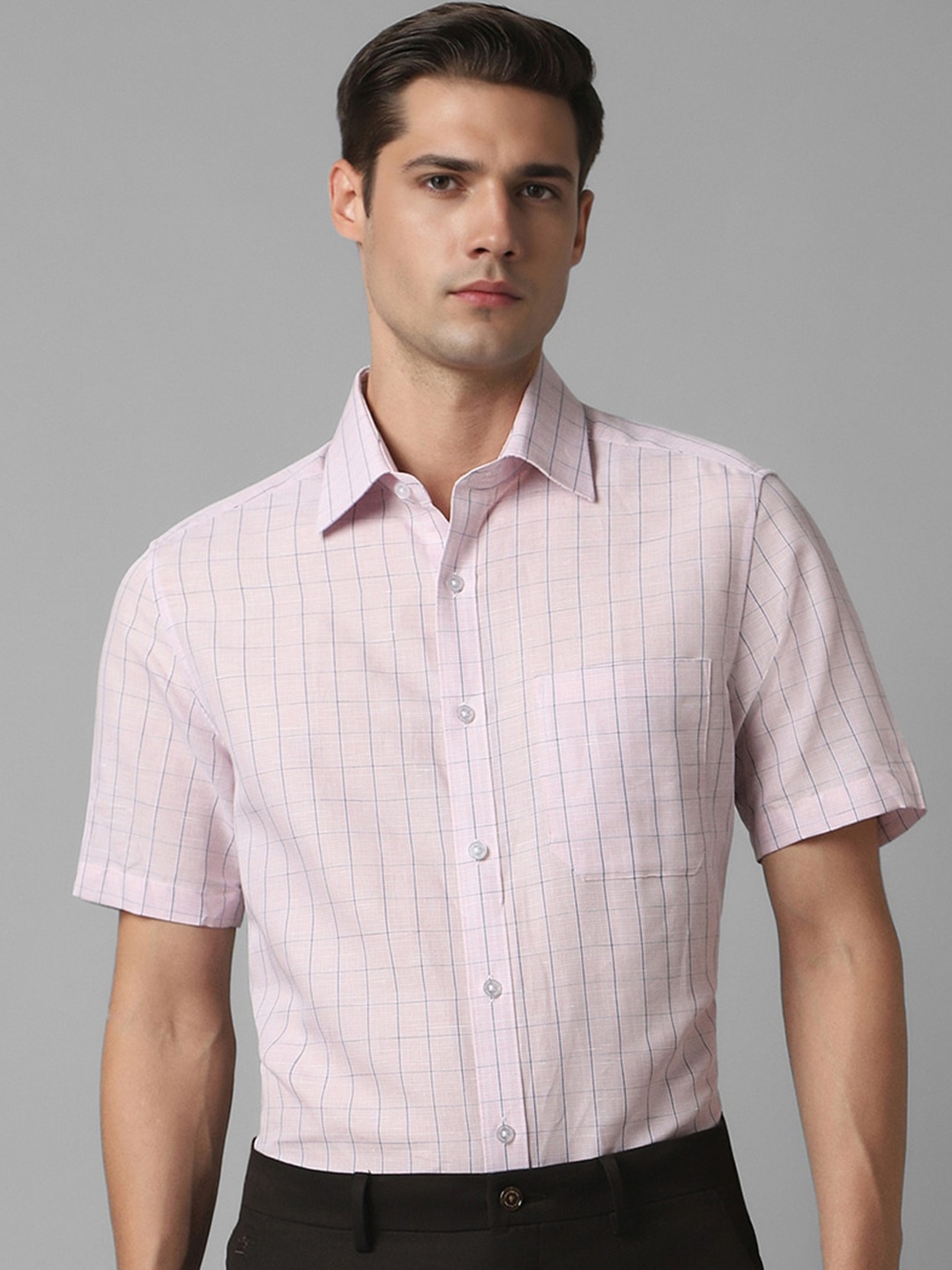 

Louis Philippe Classic Opaque Checked Formal Shirt, Pink