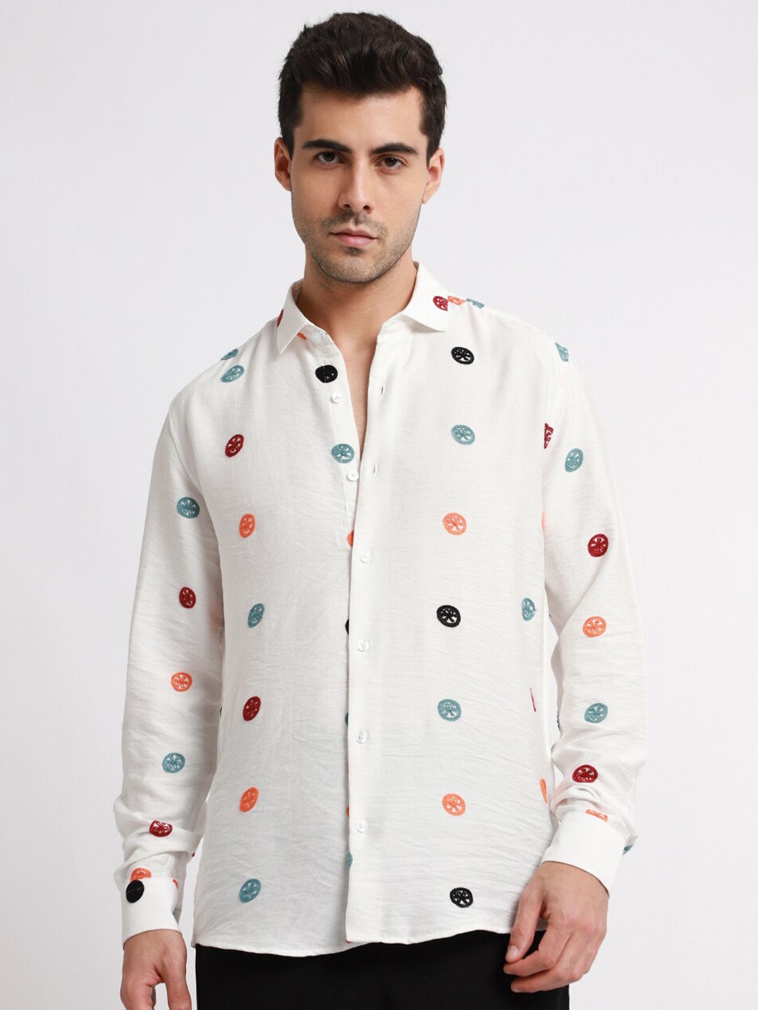 

Banana Club Relaxed Slim Fit Printed Casual Shirt, White