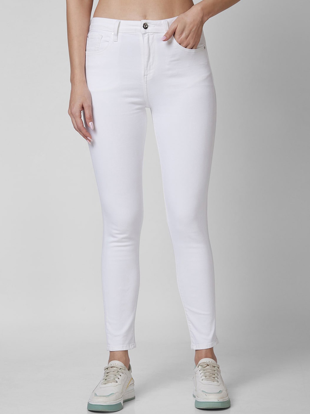

SPYKAR Women Super Slim Fit High-Rise Clean Look Jeans, White