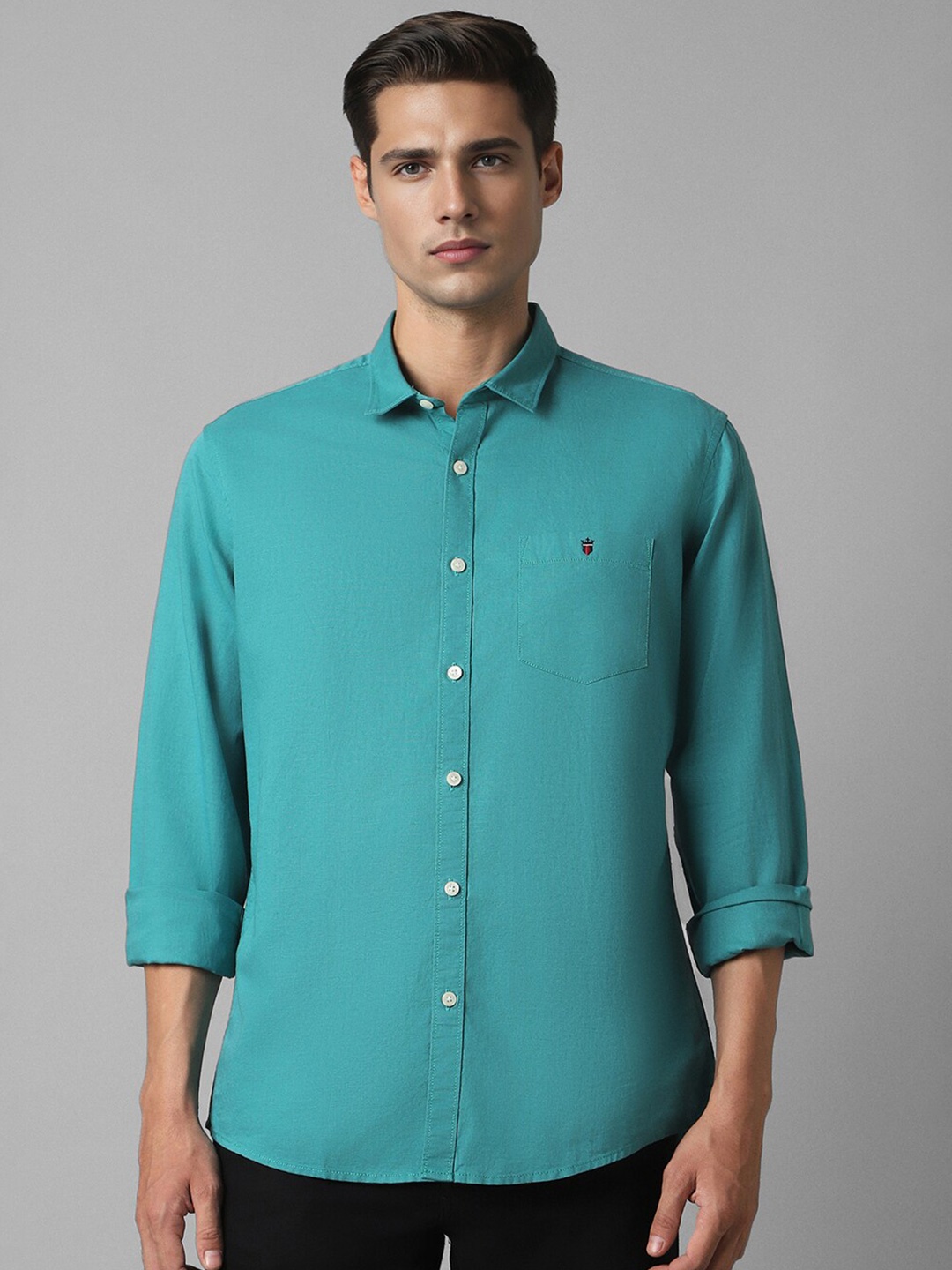 

Louis Philippe Jeans Slim Fit Opaque Casual Shirt, Teal