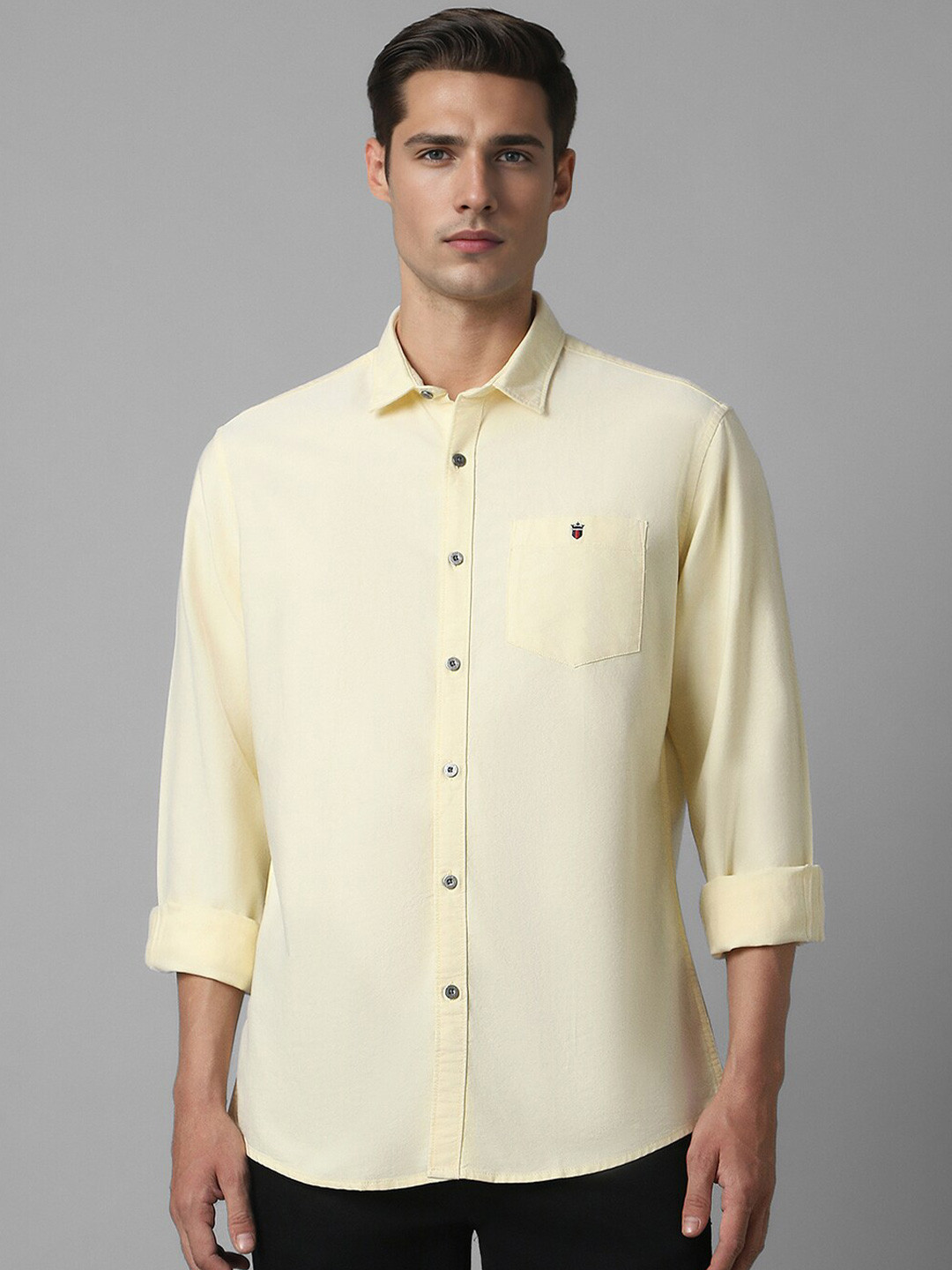 

Louis Philippe Jeans Slim Fit Cotton Opaque Casual Shirt, Yellow
