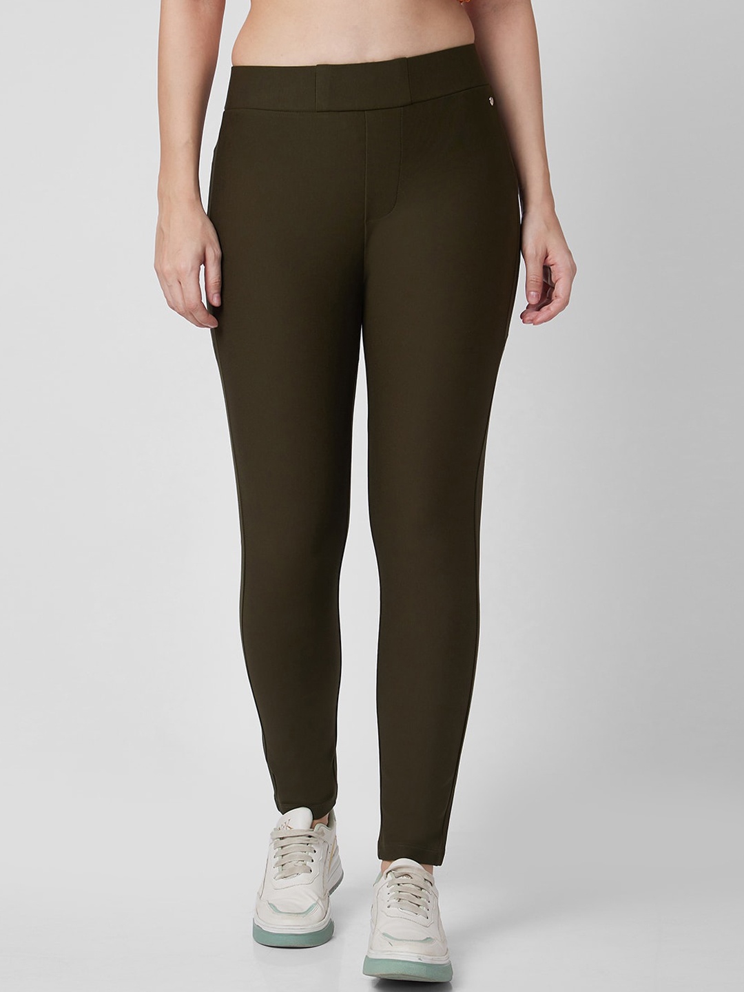 

SPYKAR Skinny Fit High-Rise Jeggings, Olive