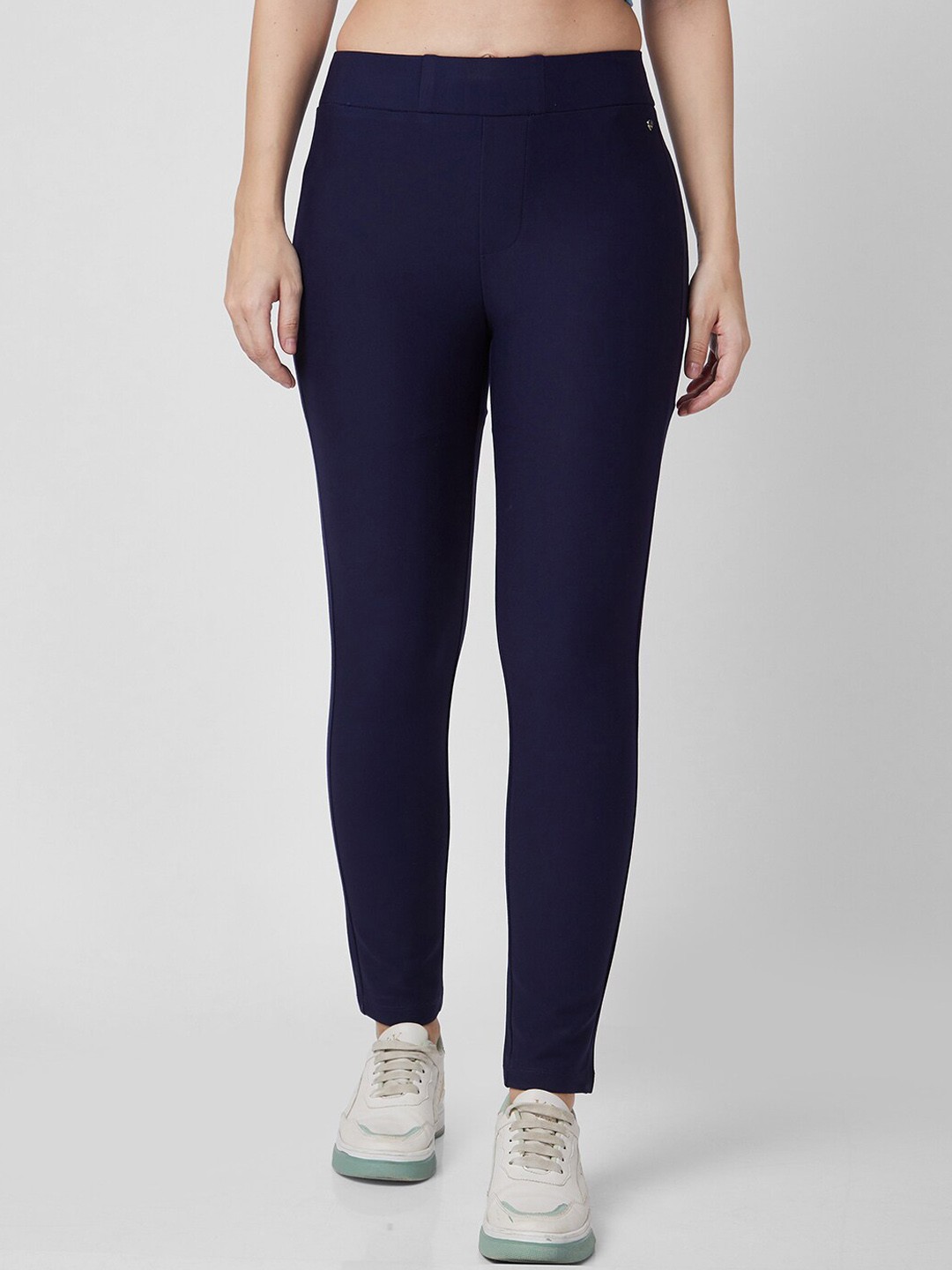 

SPYKAR Women Skinny Fit High Rise Track Pants, Blue