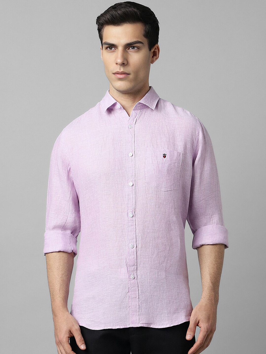 

Louis Philippe Sport Self Design Textured Slim Fit Opaque Casual Shirt, Pink