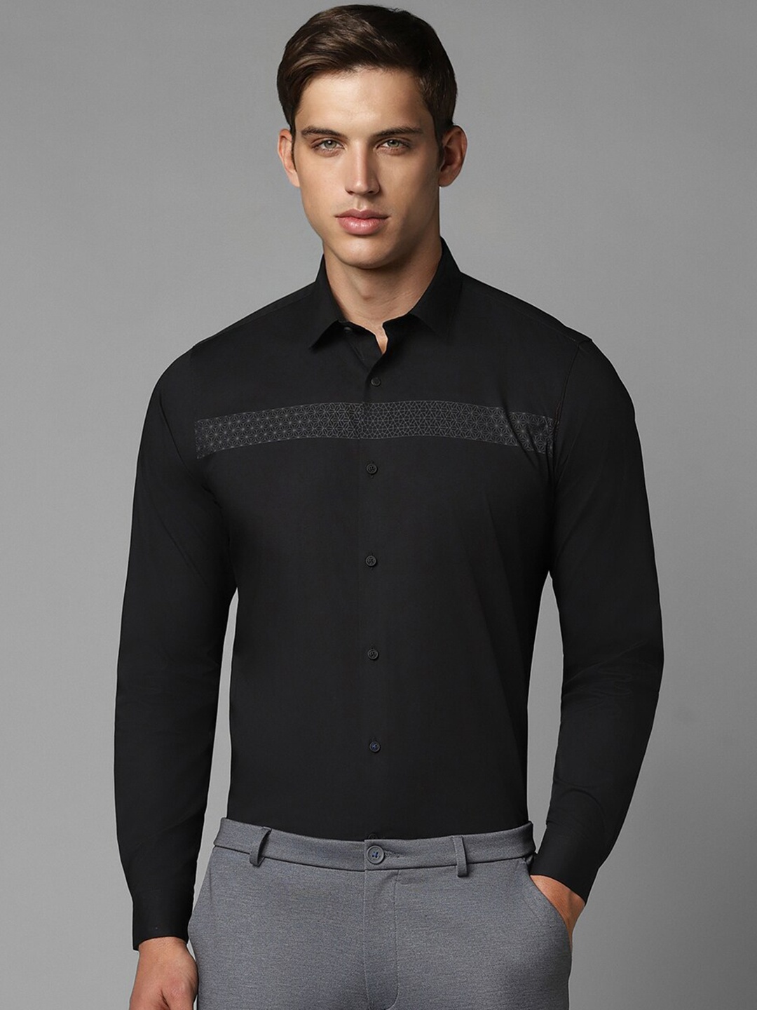 

Louis Philippe Sport Super Slim Fit Opaque Cotton Casual Shirt, Black