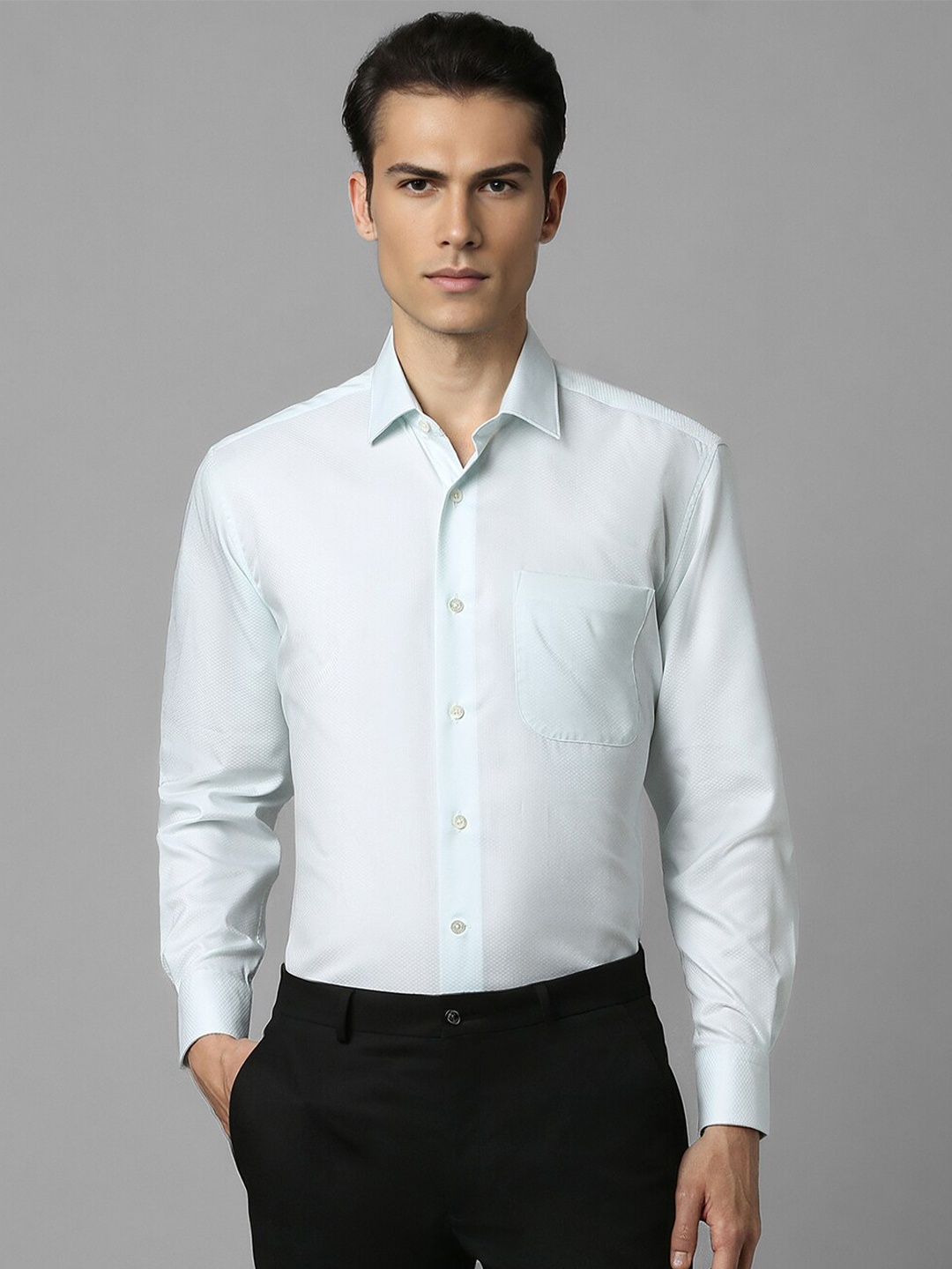

Luxure by Louis Philippe Classic Opaque Cotton Formal Shirt, Blue