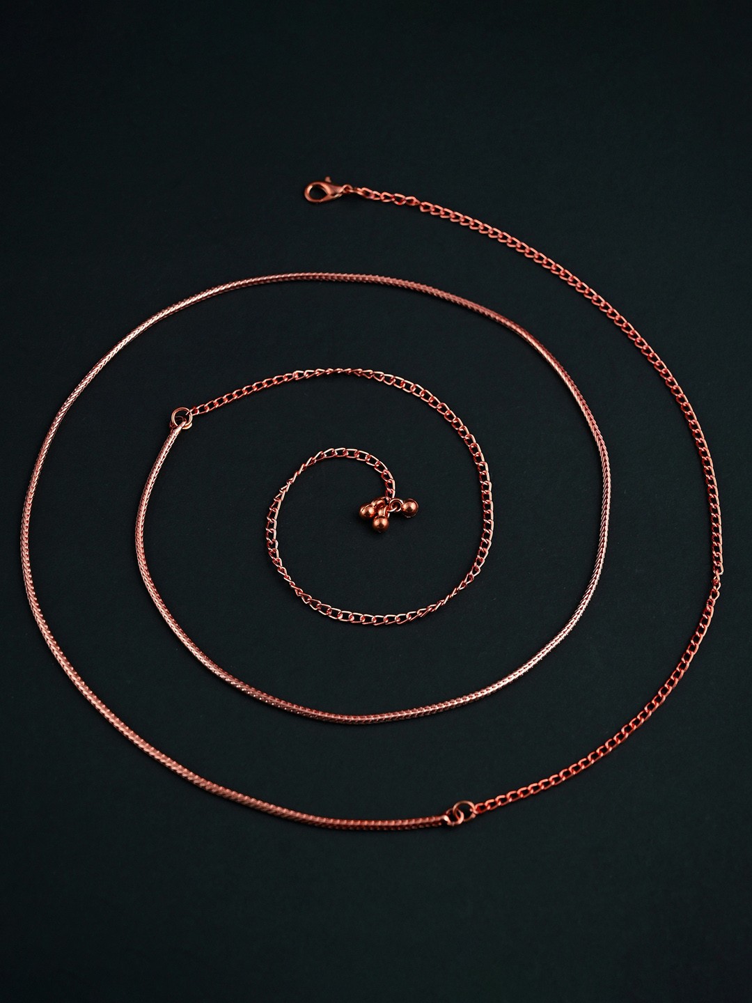 

VAMA Rose Gold Plated Snake Waist Chain Western Belly Kamarband