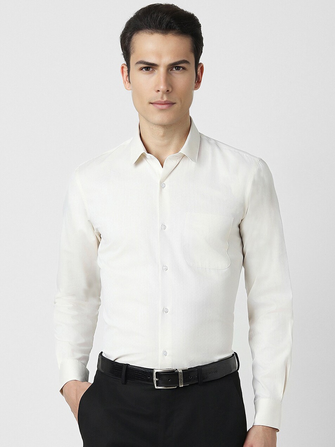 

Peter England Spread Collar Slim Fit Formal Shirt, White