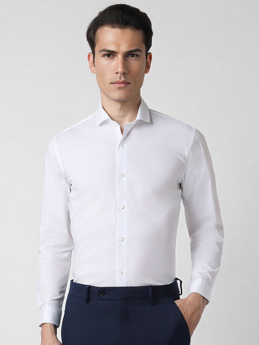 

Peter England Super Spread Collar Long Sleeves Slim Fit Formal Shirt, White