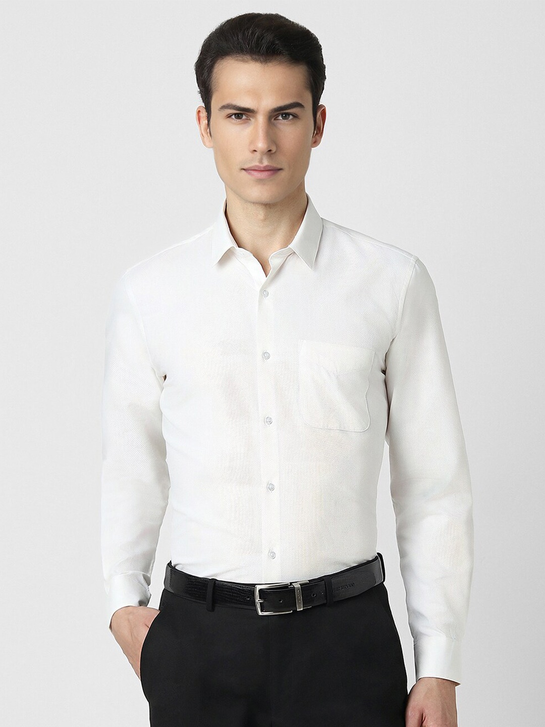 

Peter England Spread Collar Long Sleeves Slim Fit Formal Shirt, White