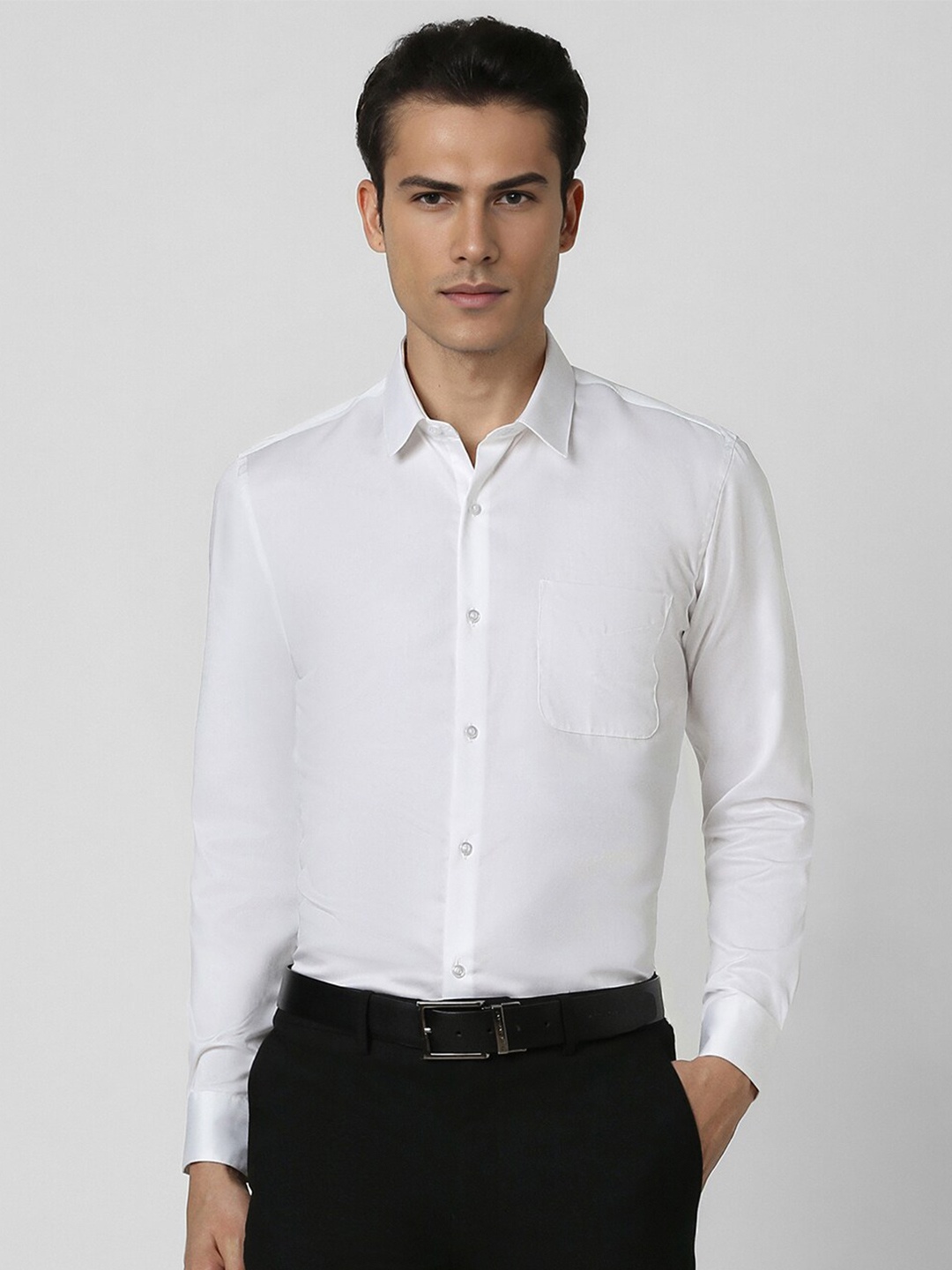 

Peter England Slim Fit Opaque Cotton Formal Shirt, White