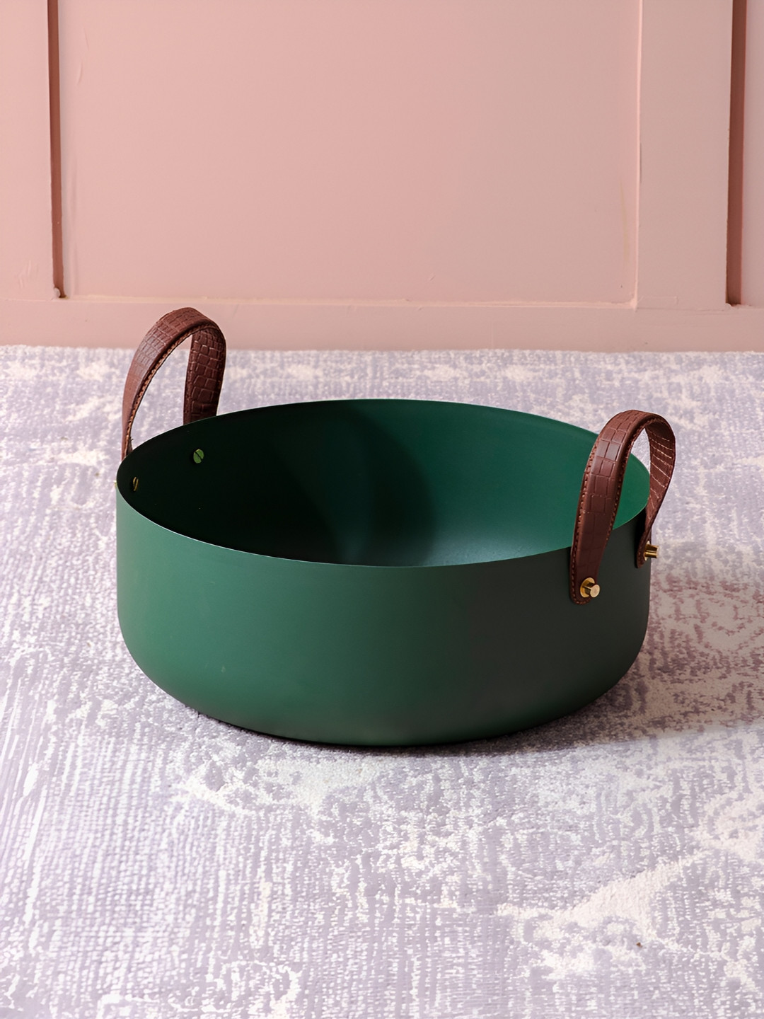 

nestroots Green & Brown Metal Microwave Safe Fruit and Vegetable Basket