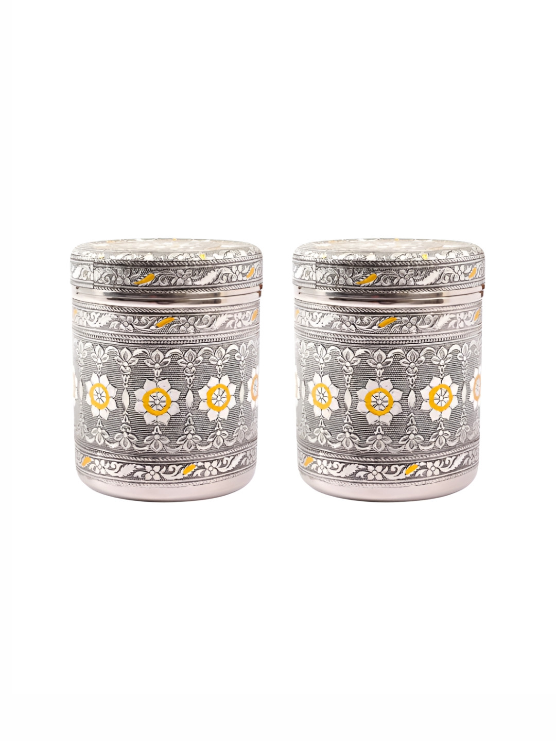 

USHA SHRIRAM Silver-Toned 2 Pieces Stainless Steel Canisters 800 ml Each