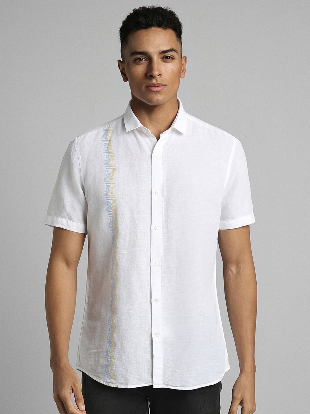 

SIMON CARTER LONDON Spread Collar Opaque Casual Shirt, White