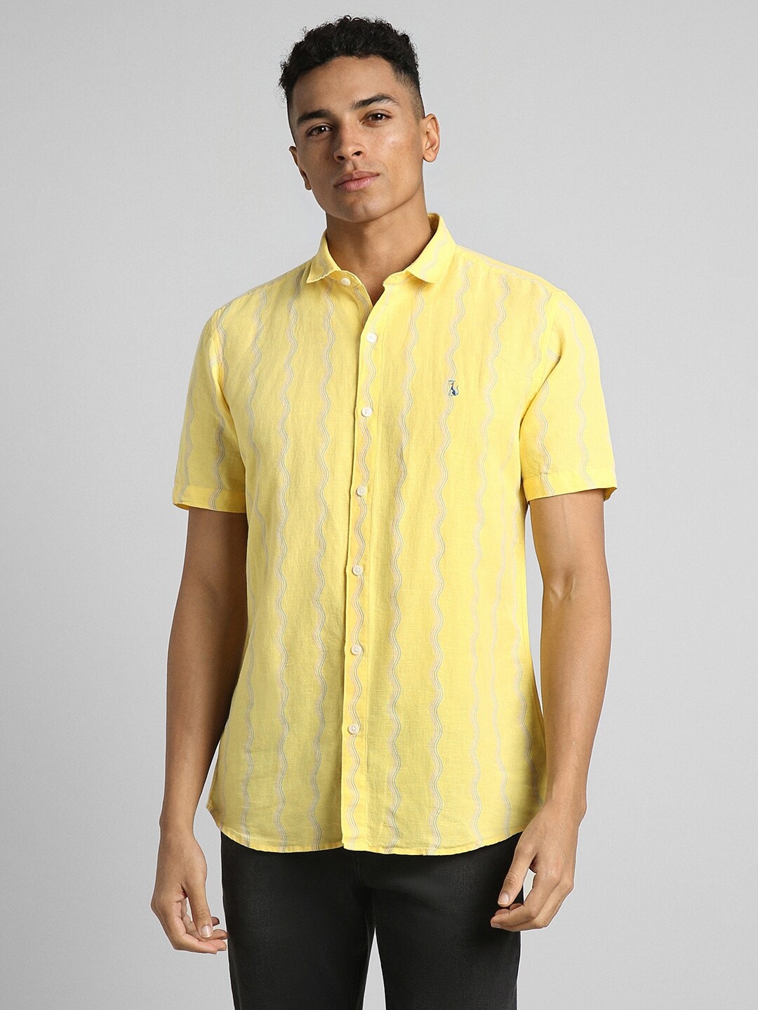 

SIMON CARTER LONDON Abstract Printed Opaque Casual Shirt, Yellow