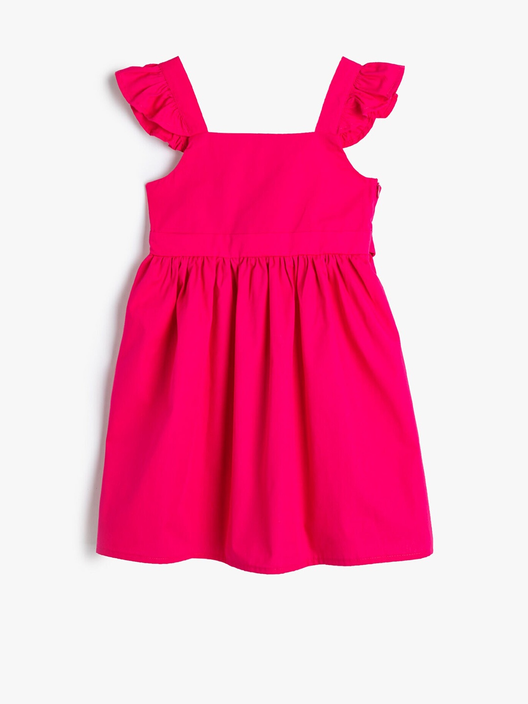 

Koton Girls Square Neck Fit & Flare Dress, Fuchsia