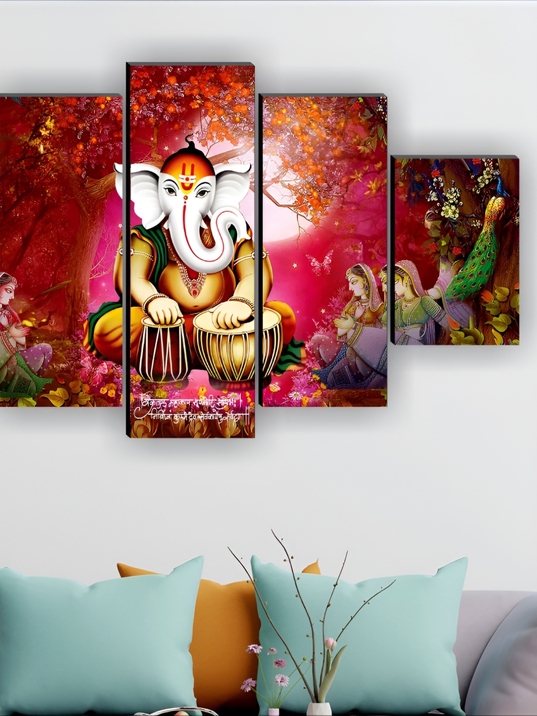 

SAF White & Pink 5 Piece Synthetic Wooden Religious Paintings Wall Art